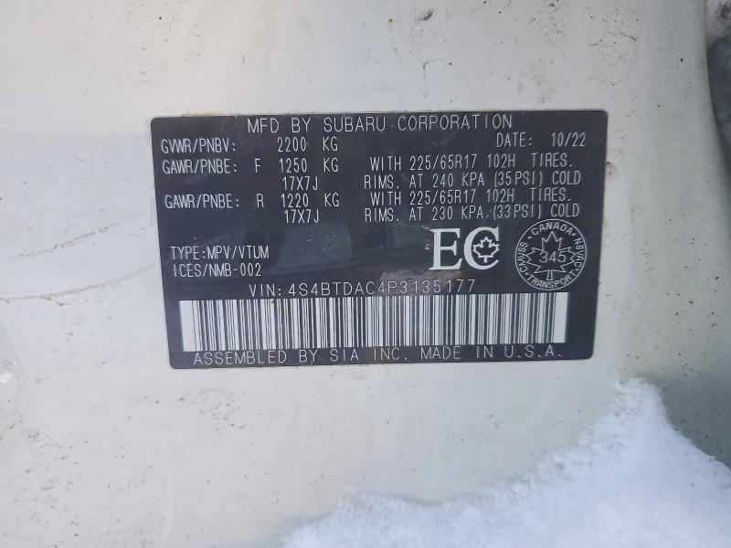 Продаж на аукціоні авто 2023 Subaru Outback, vin: 4S4BTDAC4P3135177, номер лоту: 75664635