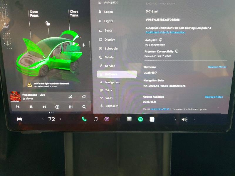 Auction sale of the 2025 Tesla Model 3, vin: 5YJ3E1EBXSF055168, lot number: 76553965
