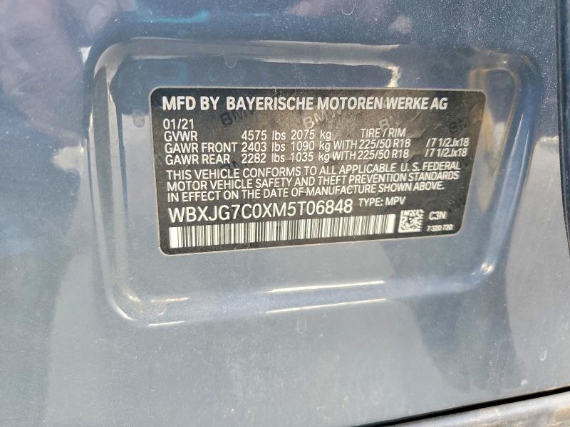 Aukcja sprzedaży 2021 Bmw X1, vin: WBXJG7C0XM5T06848, numer aukcji: 77440705