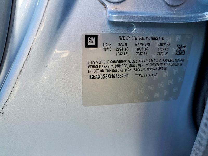 2017 Cadillac Cts მანქანა იყიდება აუქციონზე, vin: 1G6AX5SSXH0158453, აუქციონის ნომერი: 75580175