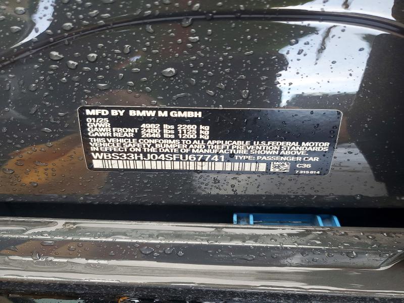 78348395 :رقم المزاد ، WBS33HJ04SFU67741 vin ، 2025 Bmw M3 مزاد بيع