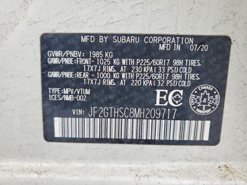 74986285 :رقم المزاد ، JF2GTHSC8MH209717 vin ، 2021 Subaru Crosstrek مزاد بيع
