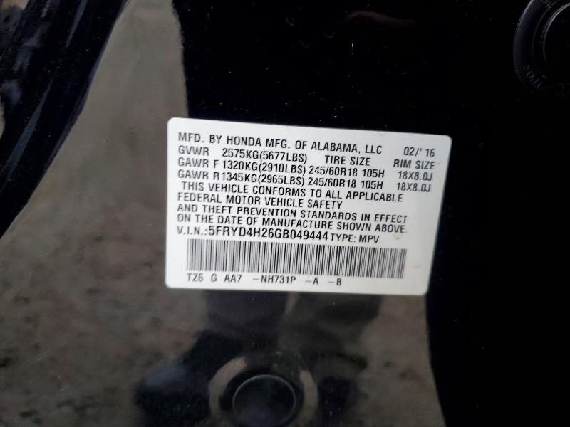 Aukcja sprzedaży 2016 Acura Mdx, vin: 5FRYD4H26GB049444, numer aukcji: 76316315
