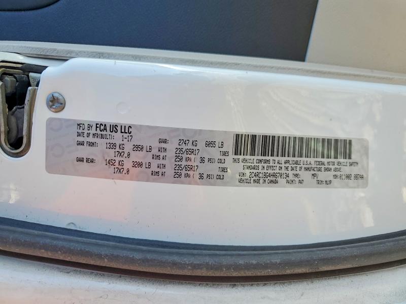 Продажа на аукционе авто 2017 Chrysler Pacifica, vin: 2C4RC1BG4HR670134, номер лота: 76712805