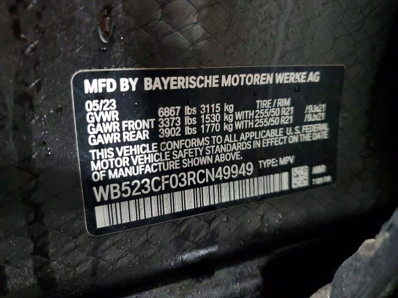 Auction sale of the 2024 Bmw Ix, vin: WB523CF03RCN49949, lot number: 75478995