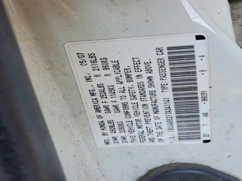 Продаж на аукціоні авто 2007 Acura Tl, vin: 19UUA66217A041141, номер лоту: 75544845