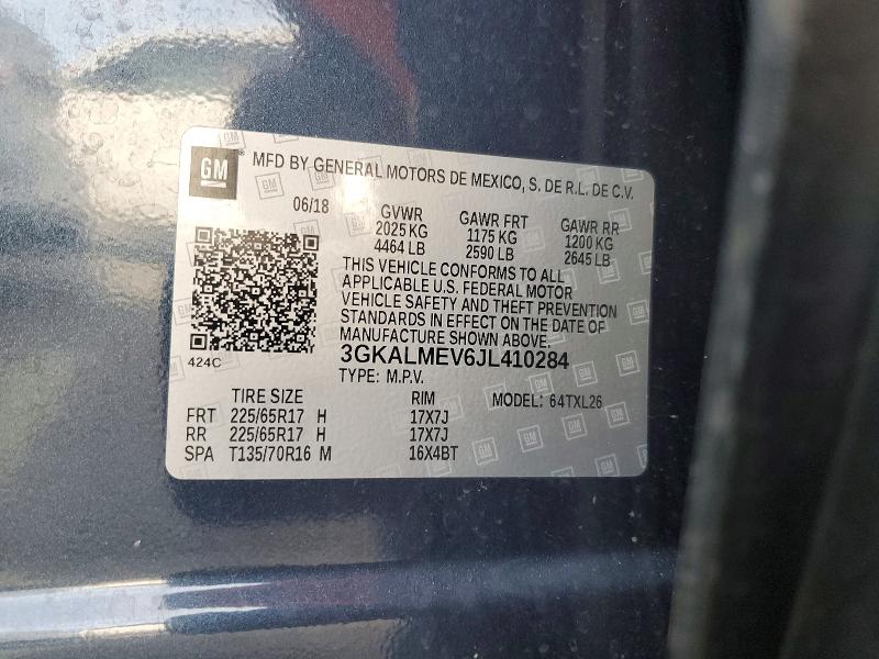 2018 Gmc Terrain მანქანა იყიდება აუქციონზე, vin: 3GKALMEV6JL410284, აუქციონის ნომერი: 77197675