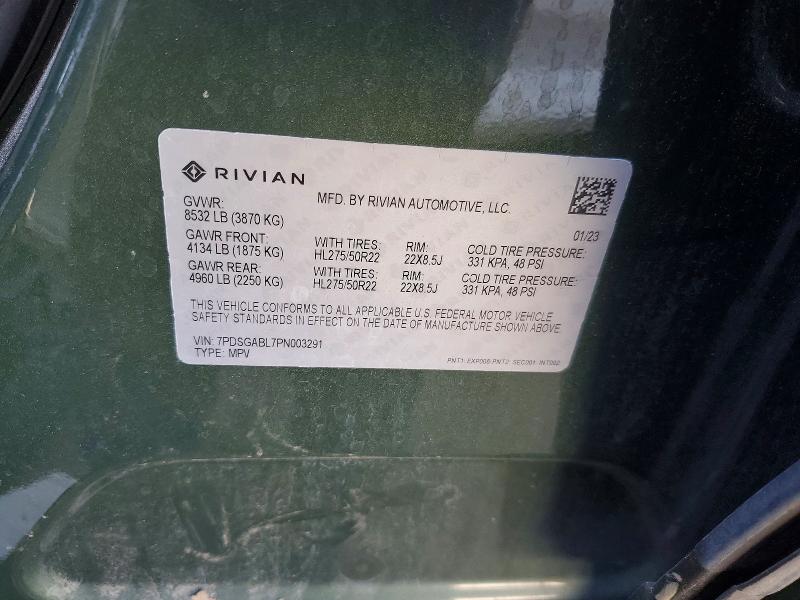 Продаж на аукціоні авто 2023 Rivian R1s, vin: 7PDSGABL7PN003291, номер лоту: 77190825