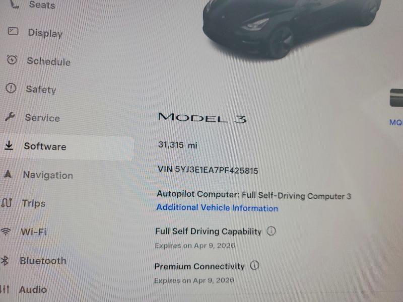 Продаж на аукціоні авто 2023 Tesla Model 3, vin: 5YJ3E1EA7PF425815, номер лоту: 76824275