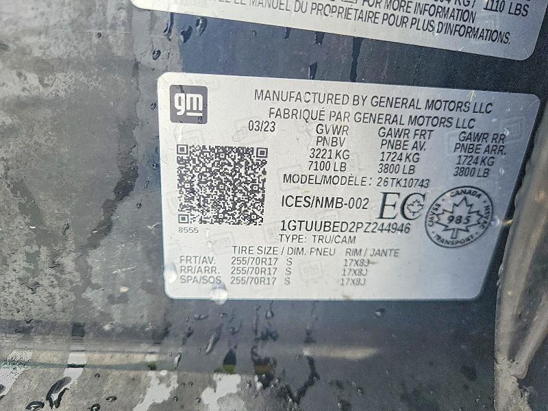 2023 Gmc Sierra მანქანა იყიდება აუქციონზე, vin: 1GTUUBED2PZ244946, აუქციონის ნომერი: 74115965