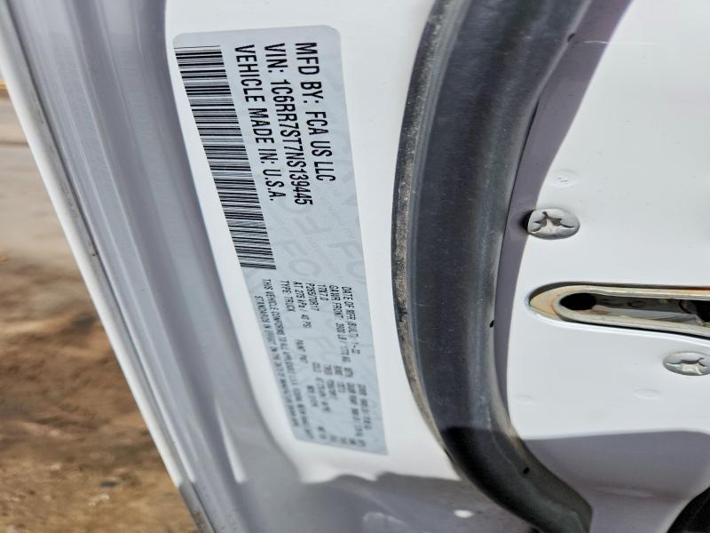 2022 Ram 1500 Classic მანქანა იყიდება აუქციონზე, vin: 1C6RR7ST7NS139445, აუქციონის ნომერი: 78342715
