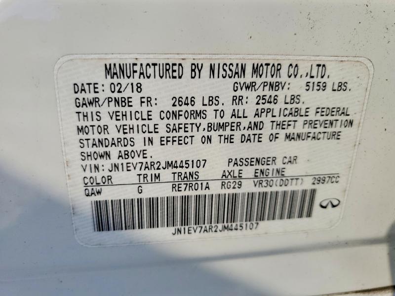 Продаж на аукціоні авто 2018 Infiniti Q50 Luxe, vin: JN1EV7AR2JM445107, номер лоту: 77353465