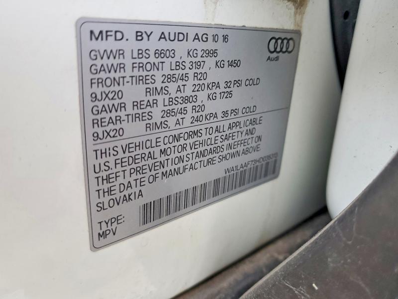 Продажа на аукционе авто 2017 Audi Q7, vin: WA1LAAF73HD035313, номер лота: 77579935