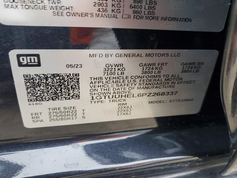 Продаж на аукціоні авто 2023 Gmc Sierra, vin: 1GTUUHEL6PZ268337, номер лоту: 78412965