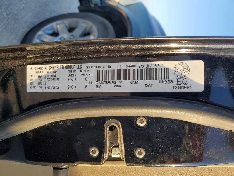 2011 Dodge Ram 1500 მანქანა იყიდება აუქციონზე, vin: 1D7RV1GT3BS668791, აუქციონის ნომერი: 76486965