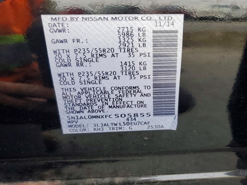 Продаж на аукціоні авто 2015 Infiniti Qx60, vin: 5N1AL0MNXFC505855, номер лоту: 76632295