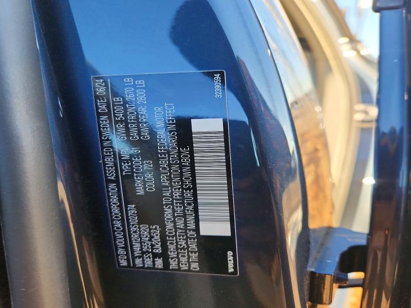 Aukcja sprzedaży 2025 Volvo Xc60, vin: YV4M12RC9S1027974, numer aukcji: 78421615