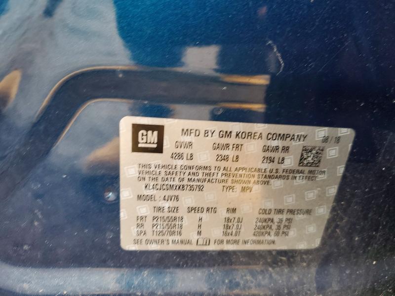 78006245 :رقم المزاد ، KL4CJCSMXKB735792 vin ، 2019 Buick Encore مزاد بيع