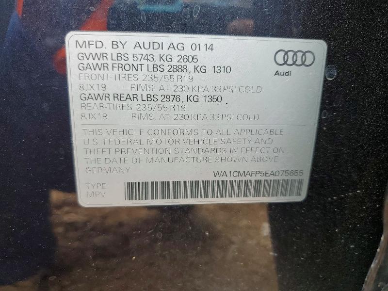 Продажа на аукционе авто 2014 Audi Q5, vin: WA1CMAFP5EA075655, номер лота: 77950425