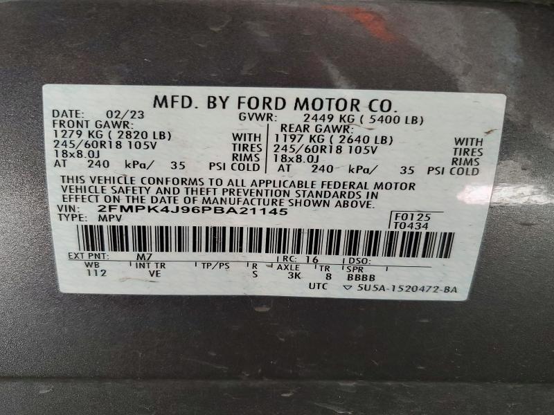 Продаж на аукціоні авто 2023 Ford Edge, vin: 2FMPK4J96PBA21145, номер лоту: 47618746