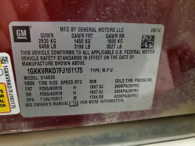 Продажа на аукционе авто 2015 Gmc Acadia, vin: 1GKKVRKD7FJ161175, номер лота: 78342505