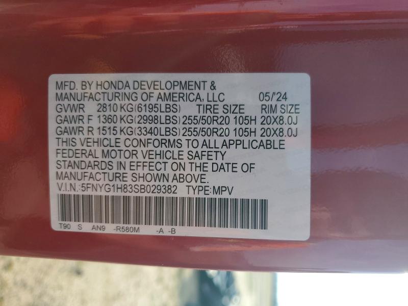 2025 Honda Pilot მანქანა იყიდება აუქციონზე, vin: 5FNYG1H83SB029382, აუქციონის ნომერი: 77911075