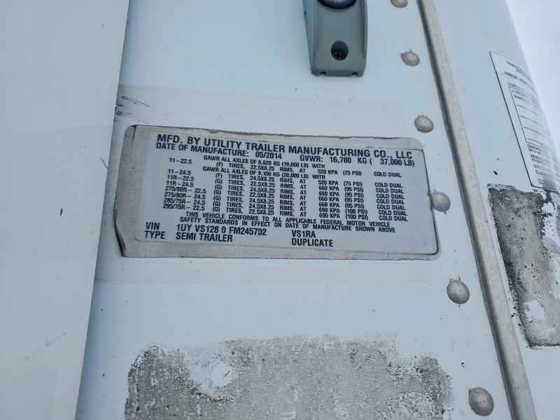 Продаж на аукціоні авто 2015 Util Refrigerated Van Trailer, vin: 1UYVS1280FM245702, номер лоту: 74710755