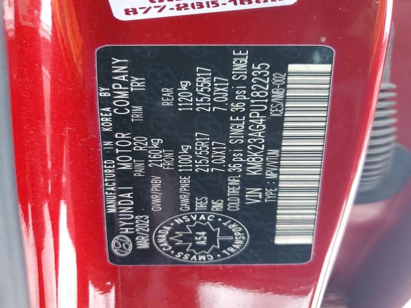 Aukcja sprzedaży 2023 Hyundai Kona Se, vin: KM8K23AG4PU182235, numer aukcji: 75558505