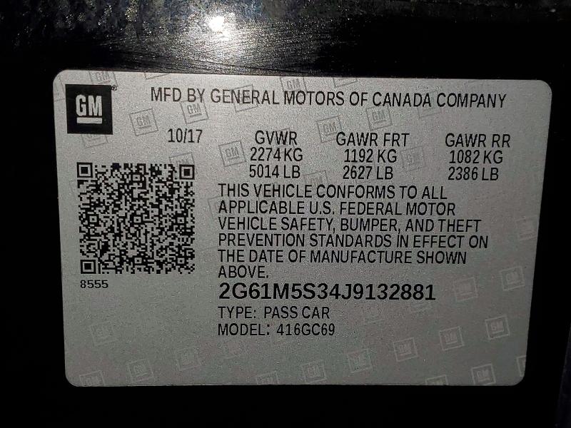 78471495 :رقم المزاد ، 2G61M5S34J9132881 vin ، 2018 Cadillac Xts مزاد بيع