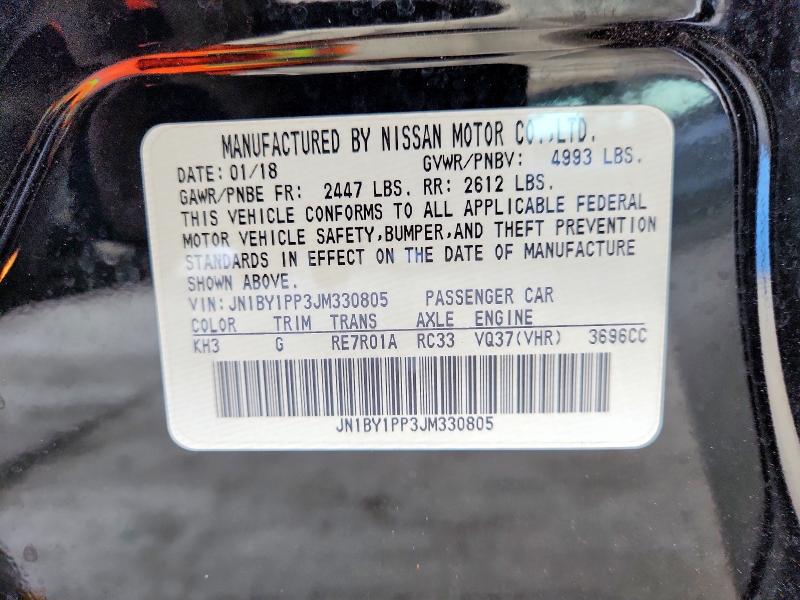 Продажа на аукционе авто 2018 Infiniti Q70l 3.7 L, vin: JN1BY1PP3JM330805, номер лота: 76970905
