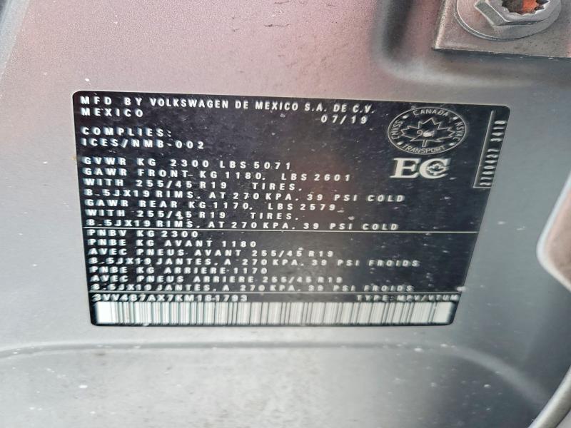 Aukcja sprzedaży 2019 Volkswagen Tiguan, vin: 3VV4B7AX7KM181793, numer aukcji: 76979605