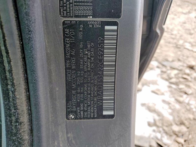 77763045 :رقم المزاد ، WBADT53422CE92519 vin ، 2002 Bmw 530 مزاد بيع