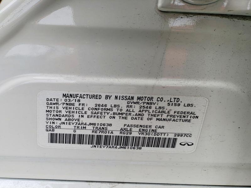 Aukcja sprzedaży 2018 Infiniti Q50, vin: JN1EV7AR4JM610638, numer aukcji: 78034285