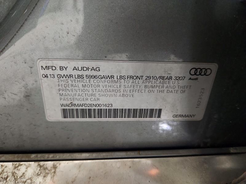 78680815 :رقم المزاد ، WAURMAFD2EN001623 vin ، 2014 Audi A8 مزاد بيع