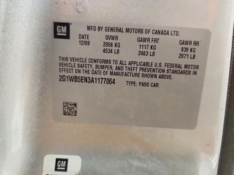 Auction sale of the 2010 Chevrolet Impala, vin: 2G1WB5EN3A1177064, lot number: 78520225