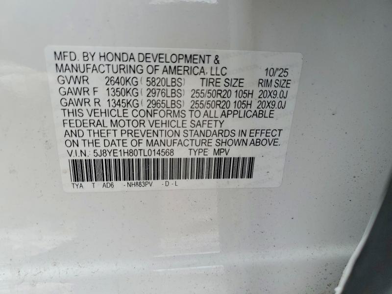 Продаж на аукціоні авто 2026 Acura Mdx, vin: 5J8YE1H80TL014568, номер лоту: 78279095