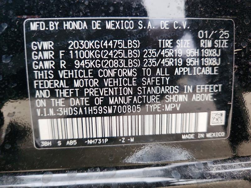 Продаж на аукціоні авто 2025 Acura Adx, vin: 3HDSA1H59SM700805, номер лоту: 76150625