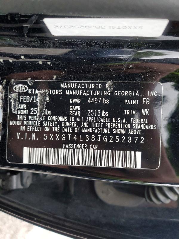 Aukcja sprzedaży 2018 Kia Optima, vin: 5XXGT4L38JG252372, numer aukcji: 77595005