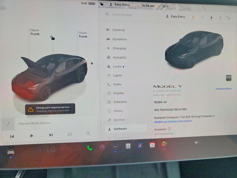 75783575 :رقم المزاد ، 7SAYGDEE7NF417881 vin ، 2022 Tesla Model Y مزاد بيع