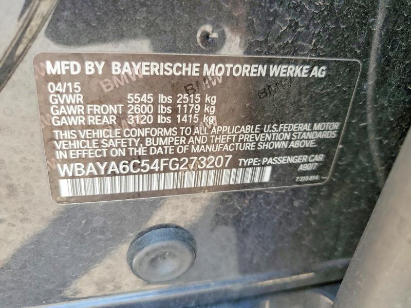 2015 Bmw 740 მანქანა იყიდება აუქციონზე, vin: WBAYA6C54FG273207, აუქციონის ნომერი: 76867815