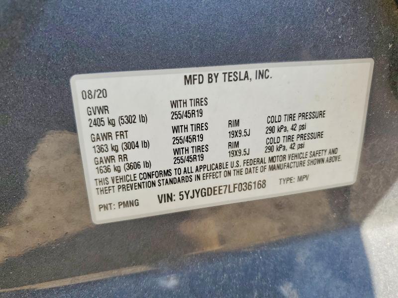 Продаж на аукціоні авто 2020 Tesla Model Y, vin: 5YJYGDEE7LF036168, номер лоту: 77322985