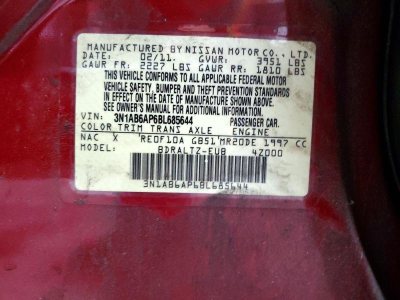 Продаж на аукціоні авто 2011 Nissan Sentra, vin: 3N1AB6AP6BL685644, номер лоту: 76605675