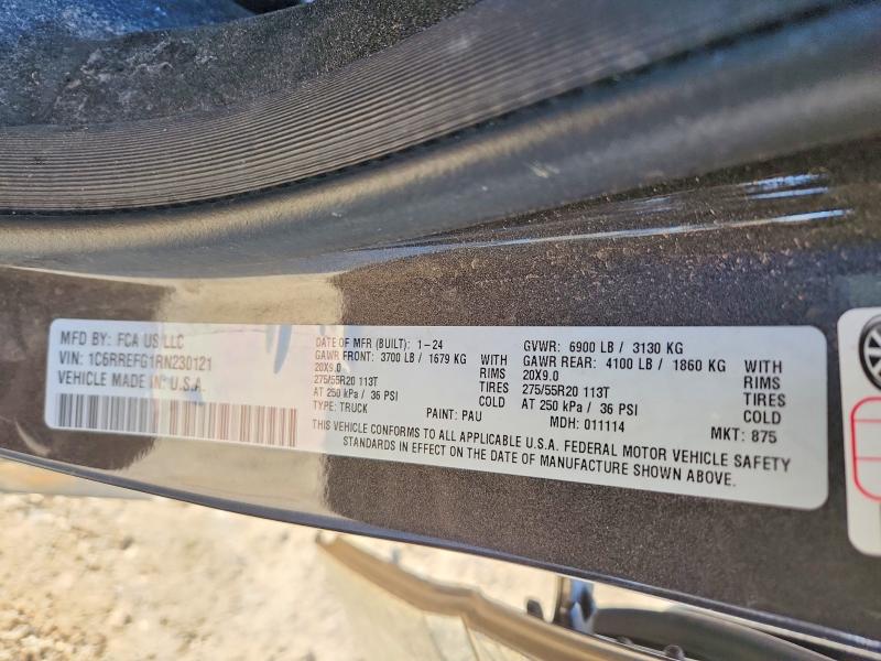Aukcja sprzedaży 2024 Ram 1500, vin: 1C6RREFG1RN230121, numer aukcji: 74876005