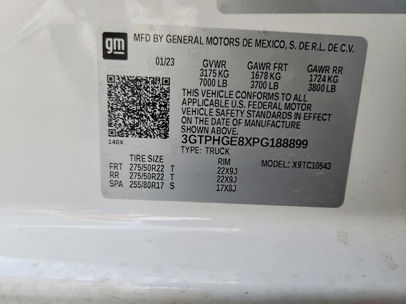 77948395 :رقم المزاد ، 3GTPHGE8XPG188899 vin ، 2023 Gmc Sierra مزاد بيع