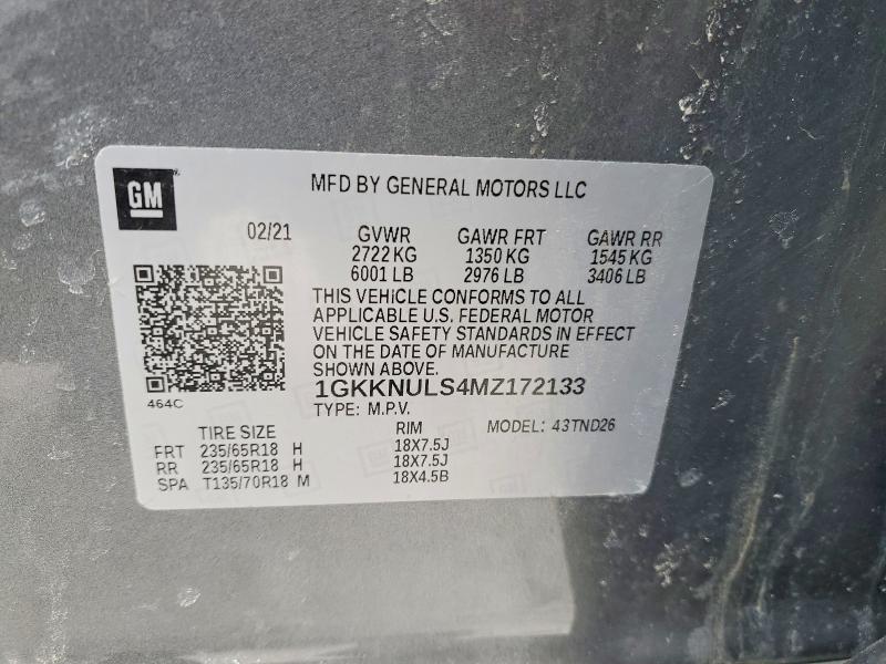 Продаж на аукціоні авто 2021 Gmc Acadia, vin: 1GKKNULS4MZ172133, номер лоту: 75420715