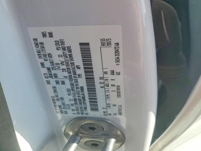 78709835 :رقم المزاد ، 1FMCU0F66MUA19966 vin ، 2021 Ford Escape مزاد بيع