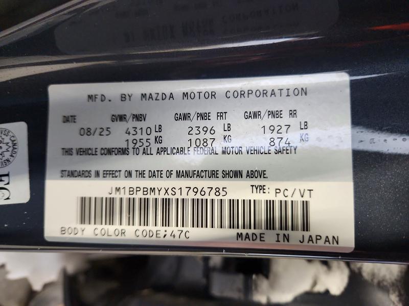 2025 Mazda 3 მანქანა იყიდება აუქციონზე, vin: JM1BPBMYXS1796785, აუქციონის ნომერი: 77437835