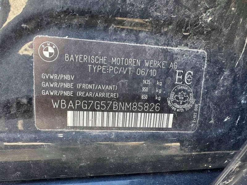 2011 Bmw 323 მანქანა იყიდება აუქციონზე, vin: WBAPG7G57BNM85826, აუქციონის ნომერი: 78487065