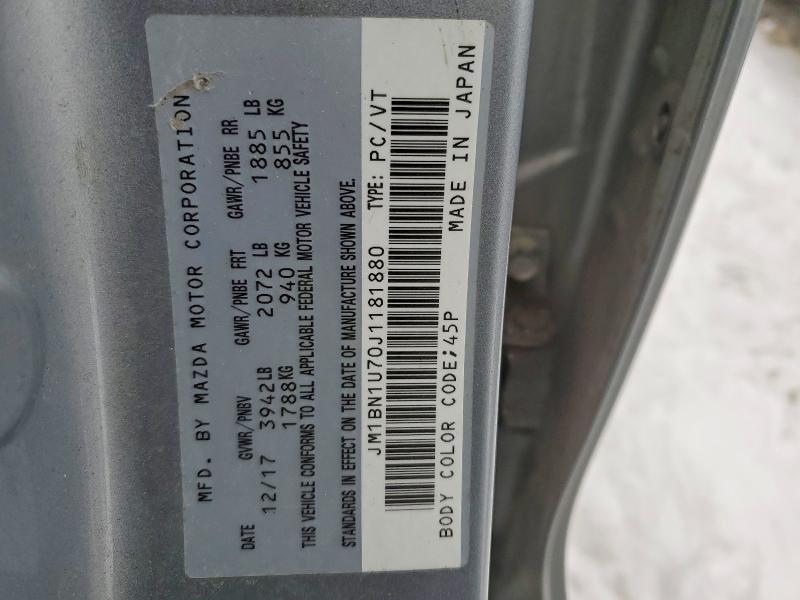 Продаж на аукціоні авто 2018 Mazda 3, vin: JM1BN1U70J1181880, номер лоту: 74548155