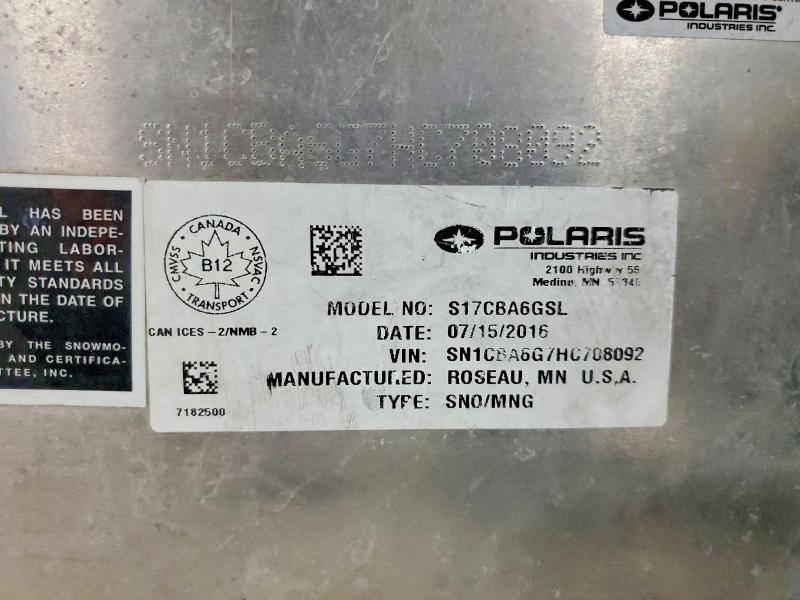 Aukcja sprzedaży 2017 Polaris Indy, vin: SN1CBA6G7HC708092, numer aukcji: 77735685